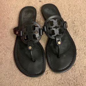 Tory Burch Miller Vegan Leather Sandals in Black